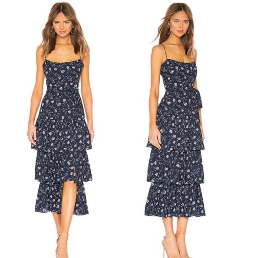 NWT Revolve Likely Maisie Blue Floral Maxi Dress